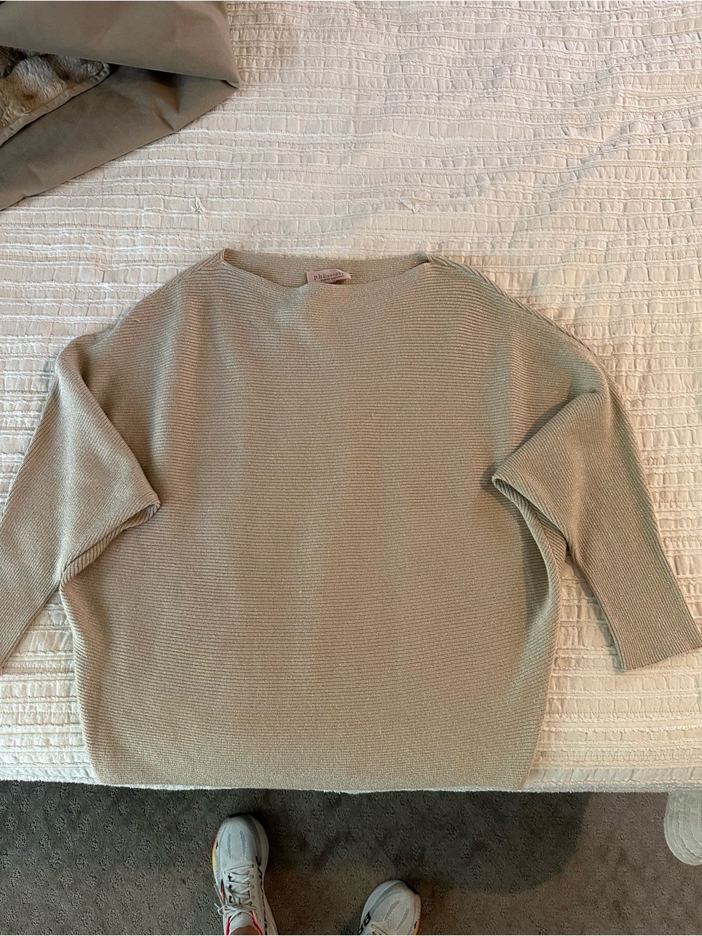 Relaxed Boatneck Sweater in Gold- Women